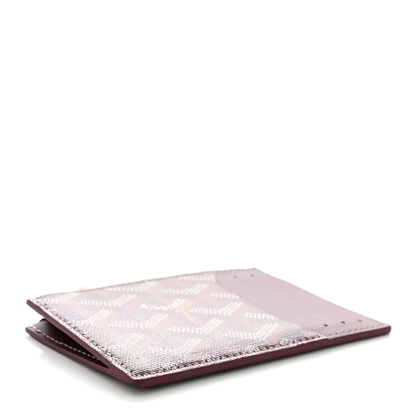 Goyardine Bourbon Zipped Card Holder Bordeaux