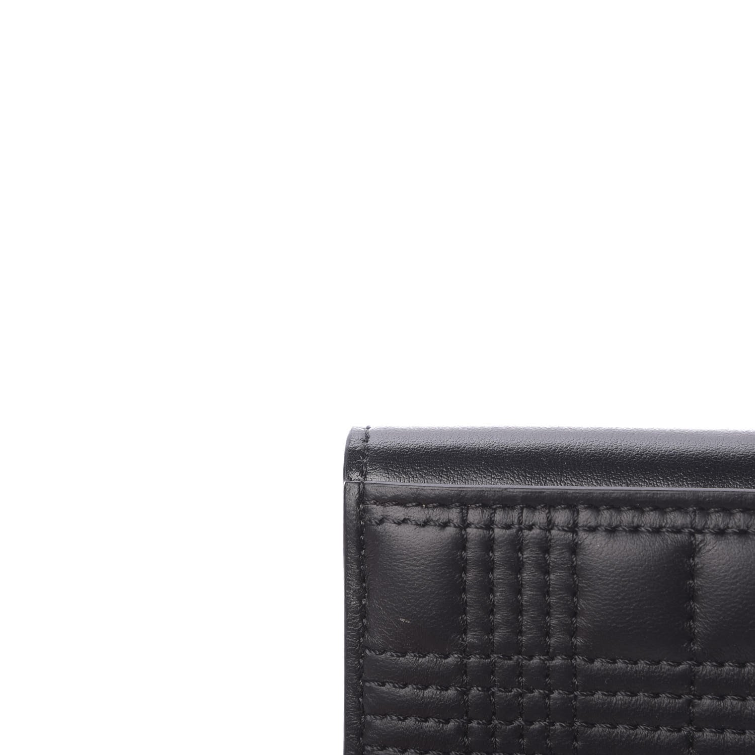 Burberry Lambskin Quilted Check Folding Wallet Black 11 of 12