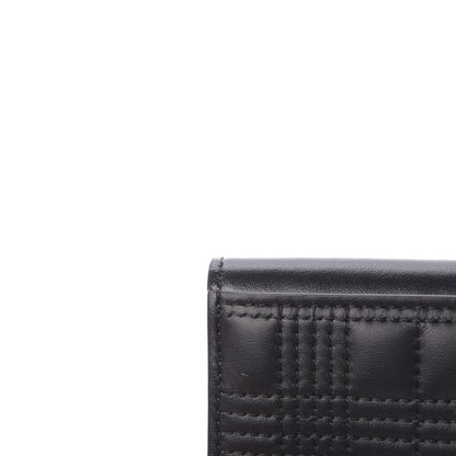 Burberry Lambskin Quilted Check Folding Wallet Black 11 of 12