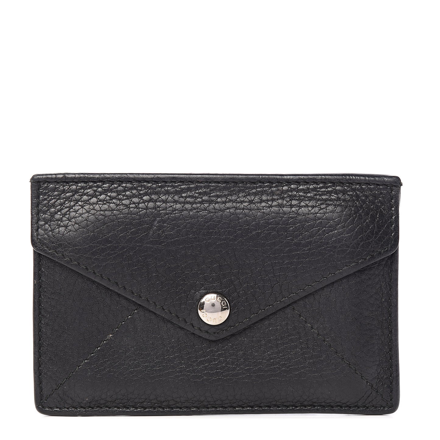 Grained Calfskin Soho Envelope Card Case Black