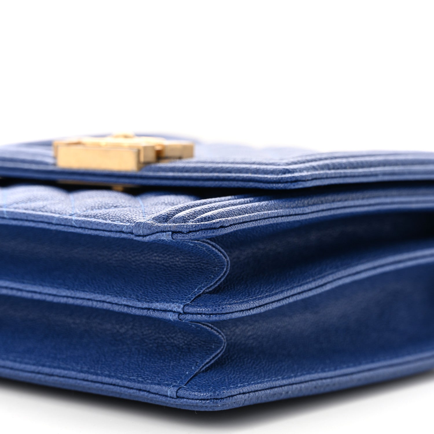 Chanel Caviar Quilted North South Boy Flap Blue 10 of 10