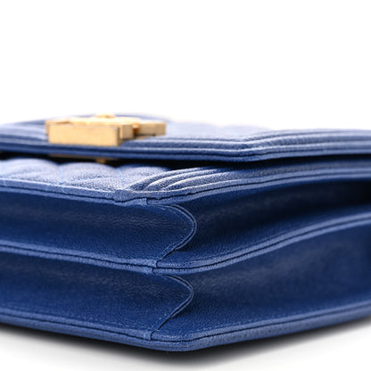 Chanel Caviar Quilted North South Boy Flap Blue 10 of 10