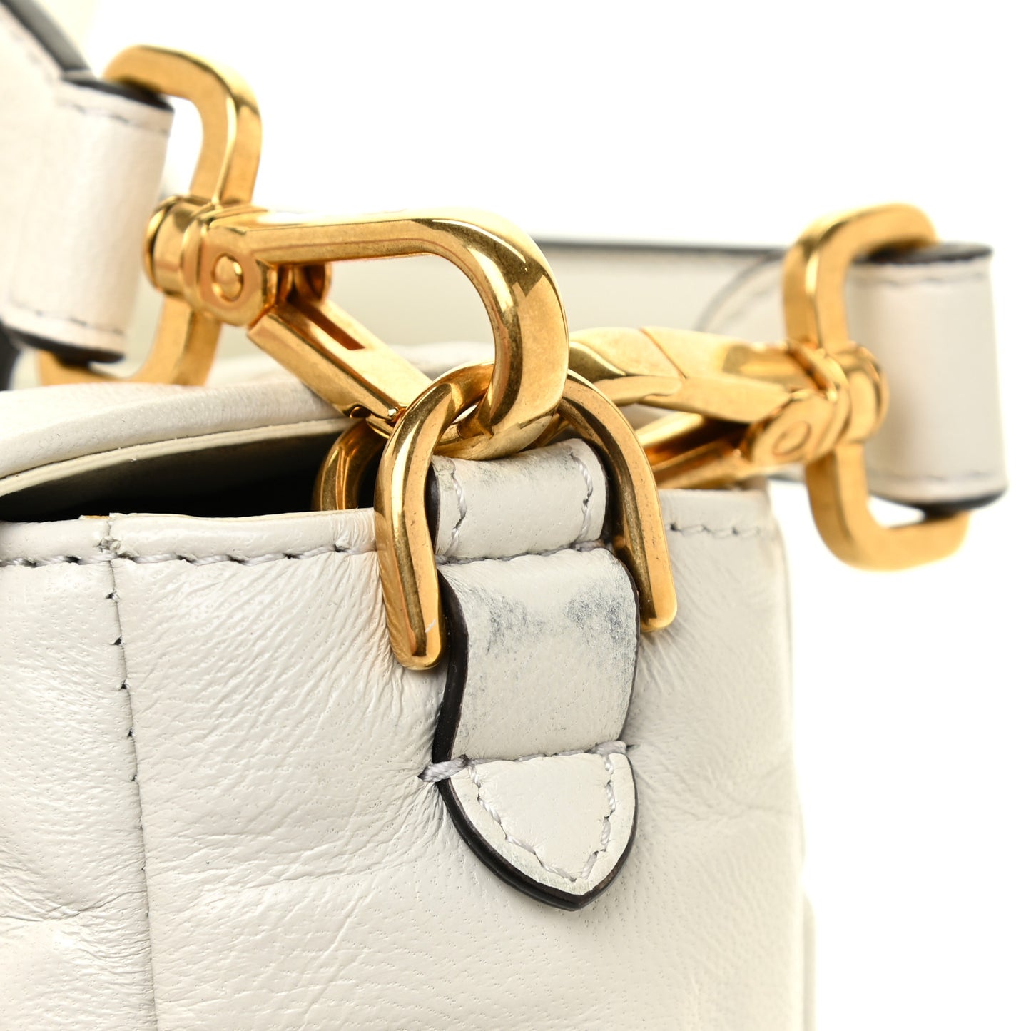 Nappa FF 1974 Embossed Baguette White