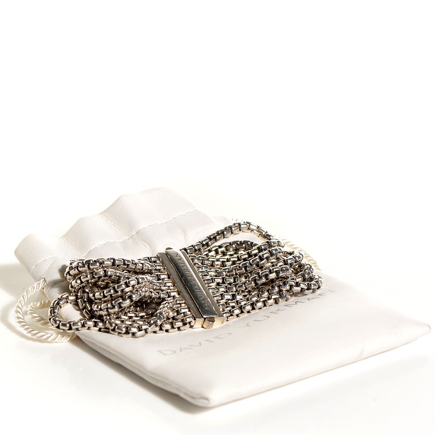 David Yurman Sterling Silver Eight-Row Box Chain Bracelet 9 of 9