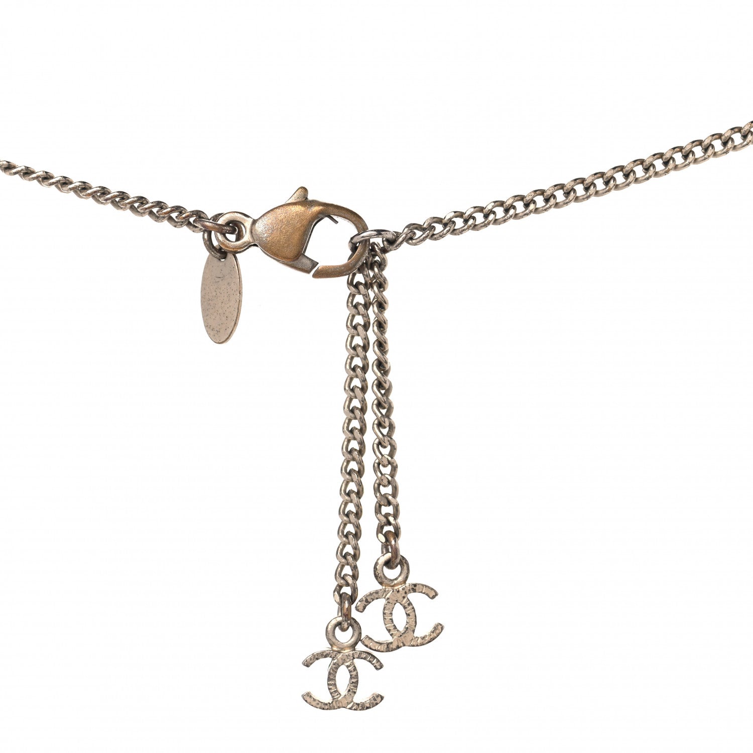 Chanel Pearl CC Pendant Necklace Light Gold 3 of 4