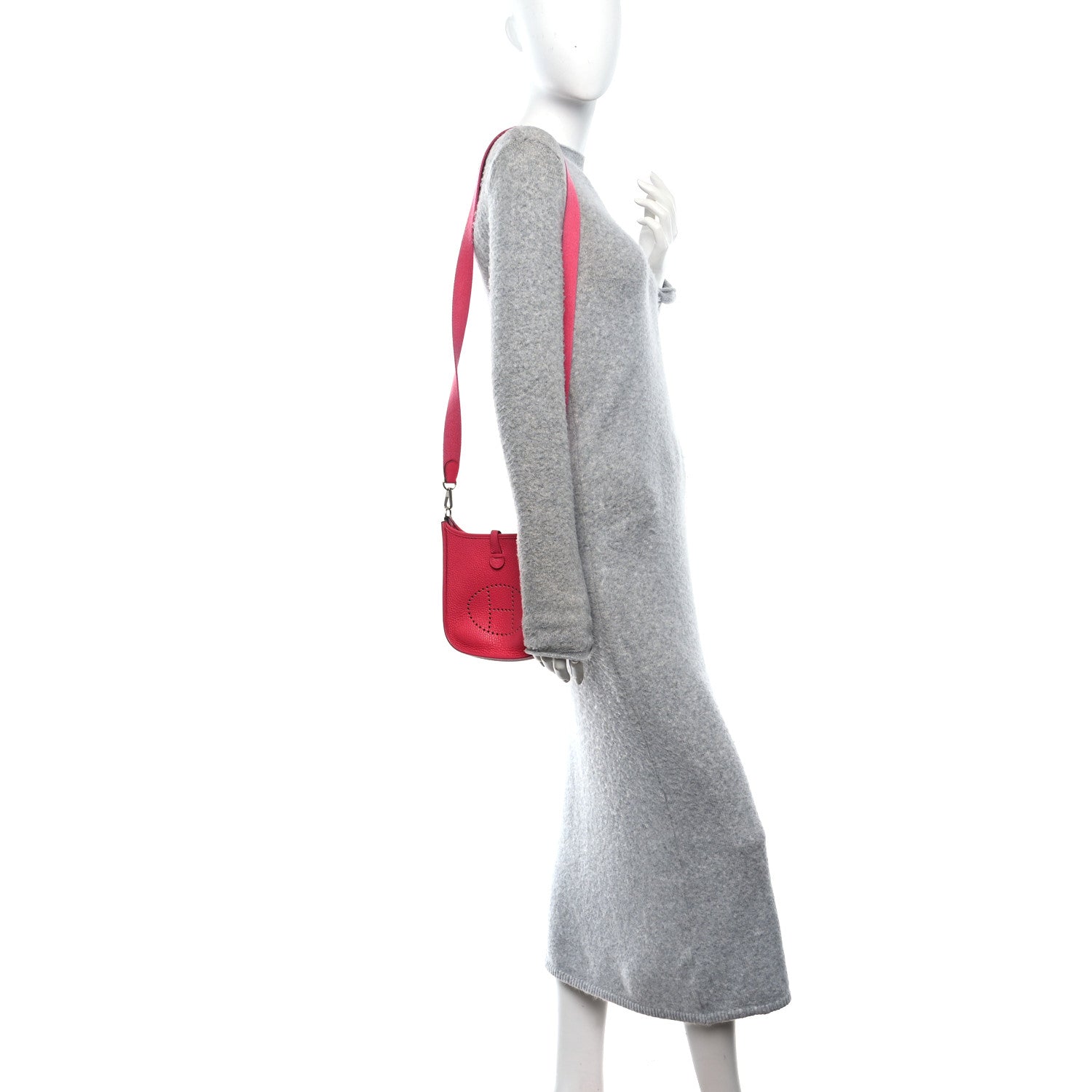 Hermes Taurillon Clemence Evelyne TPM Rose Extreme 2 of 12