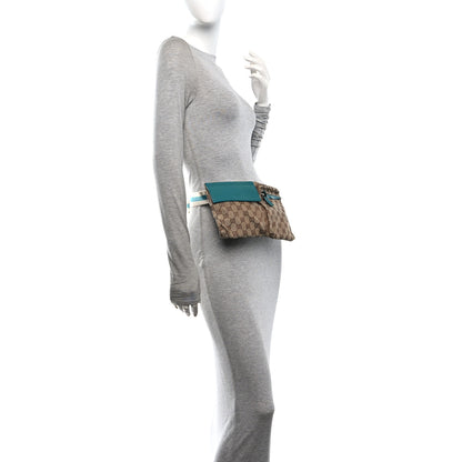 Gucci GG Monogram Web Double Pocket Belt Bag Turquoise 2 of 10