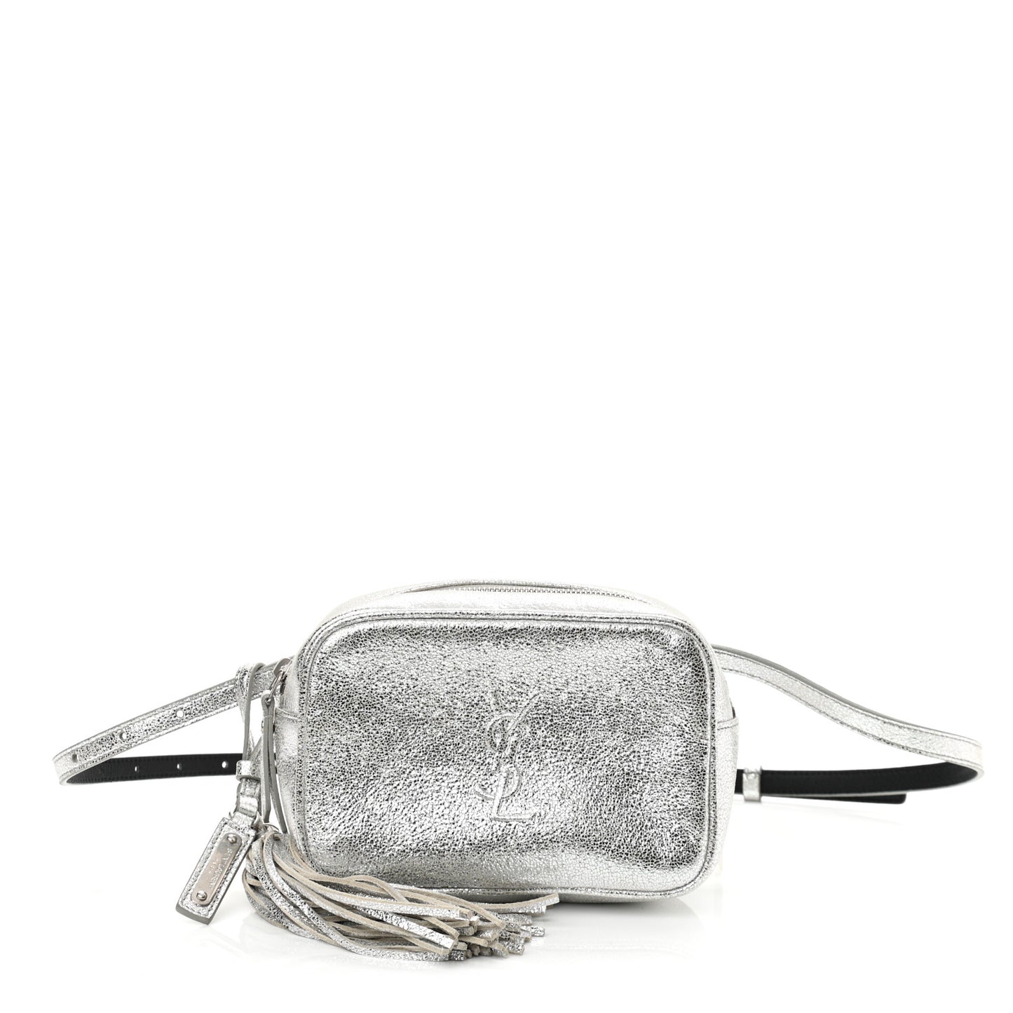 Metallic Lambskin Monogram Lou Belt Bag Argento