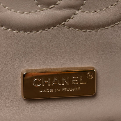 Chanel Metallic Snakeskin Medium Double Flap Light Beige 6 of 11