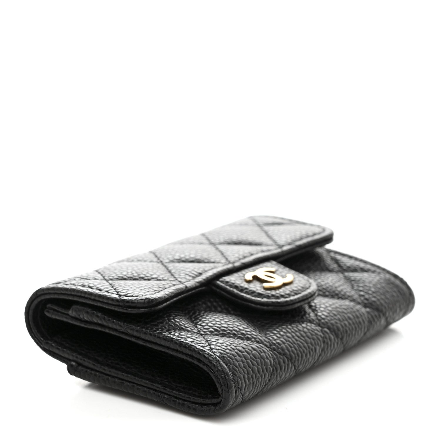 Chanel Caviar Quilted Flap Card Holder Wallet Black 4 of 9