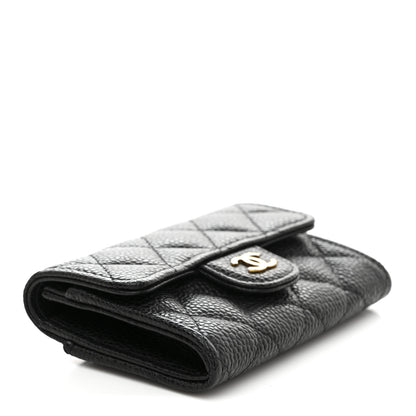 Chanel Caviar Quilted Flap Card Holder Wallet Black 4 of 9