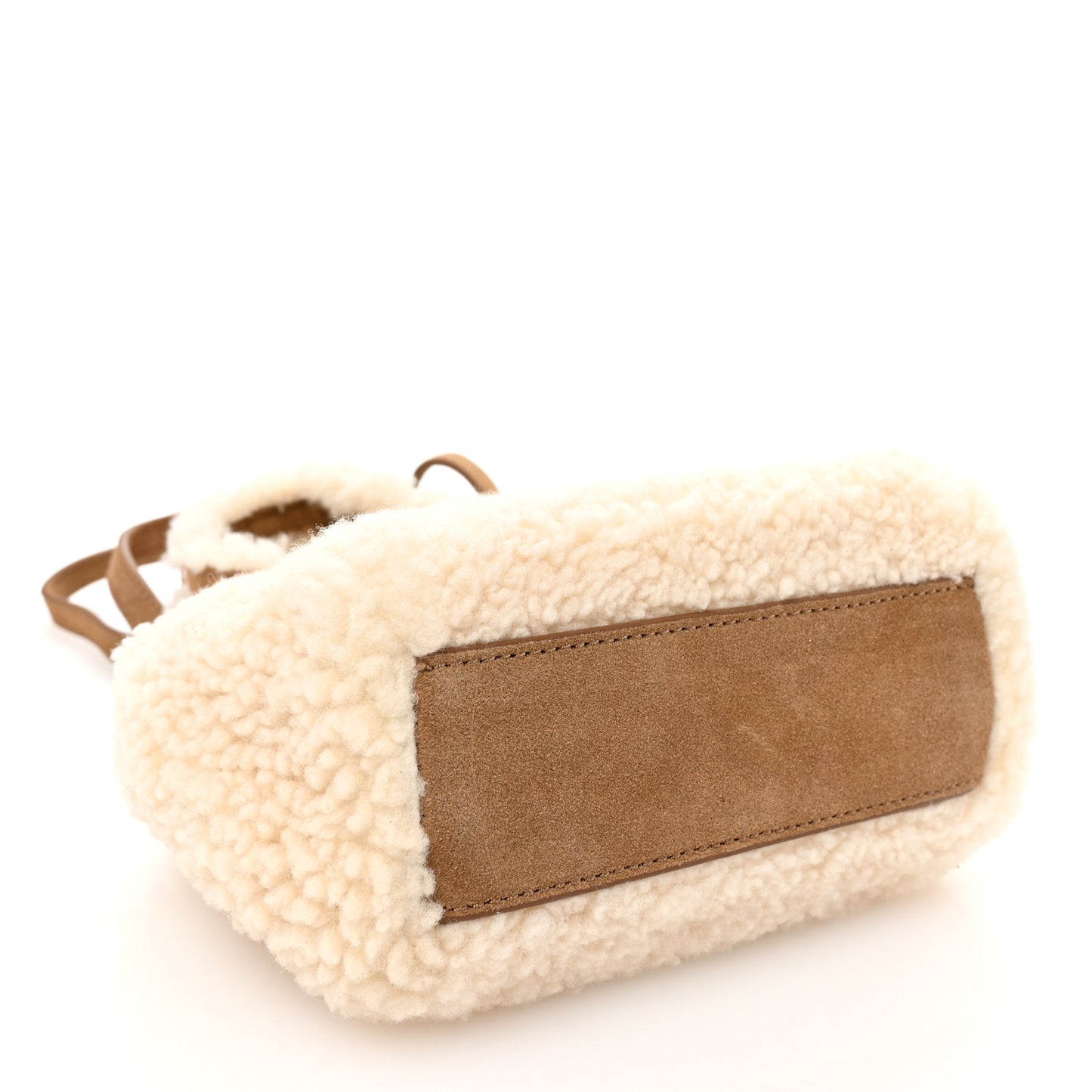 X UGG Suede Shearling Reverse Small Shopping Bag Natural