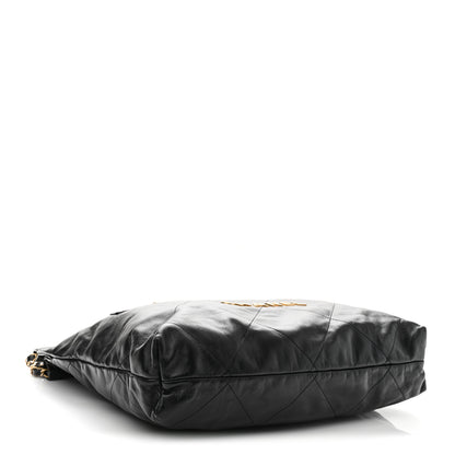 Chanel Shiny Calfskin Double Pocket Quilted Chanel 22 Black 4 of 11
