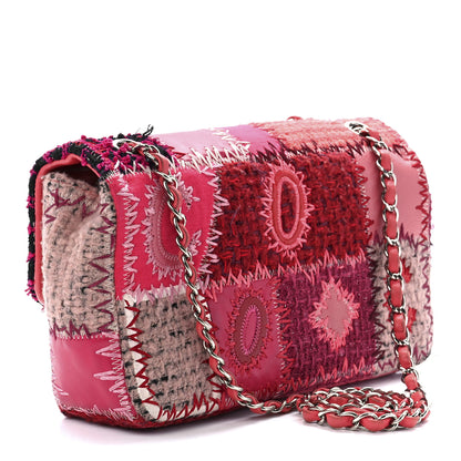 Chanel Tweed Patchwork Medium Single Flap Pink 2 of 11