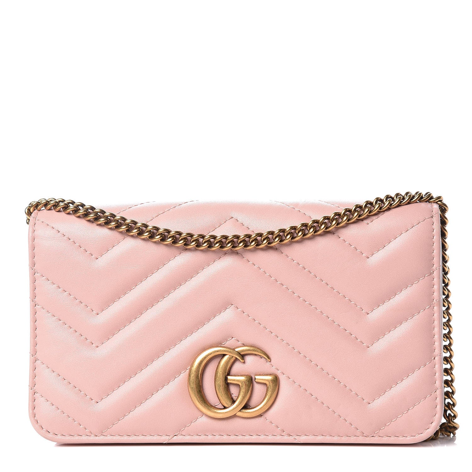 Gucci Calfskin Matelasse GG Marmont Mini Bag Perfect Pink 1 of 10