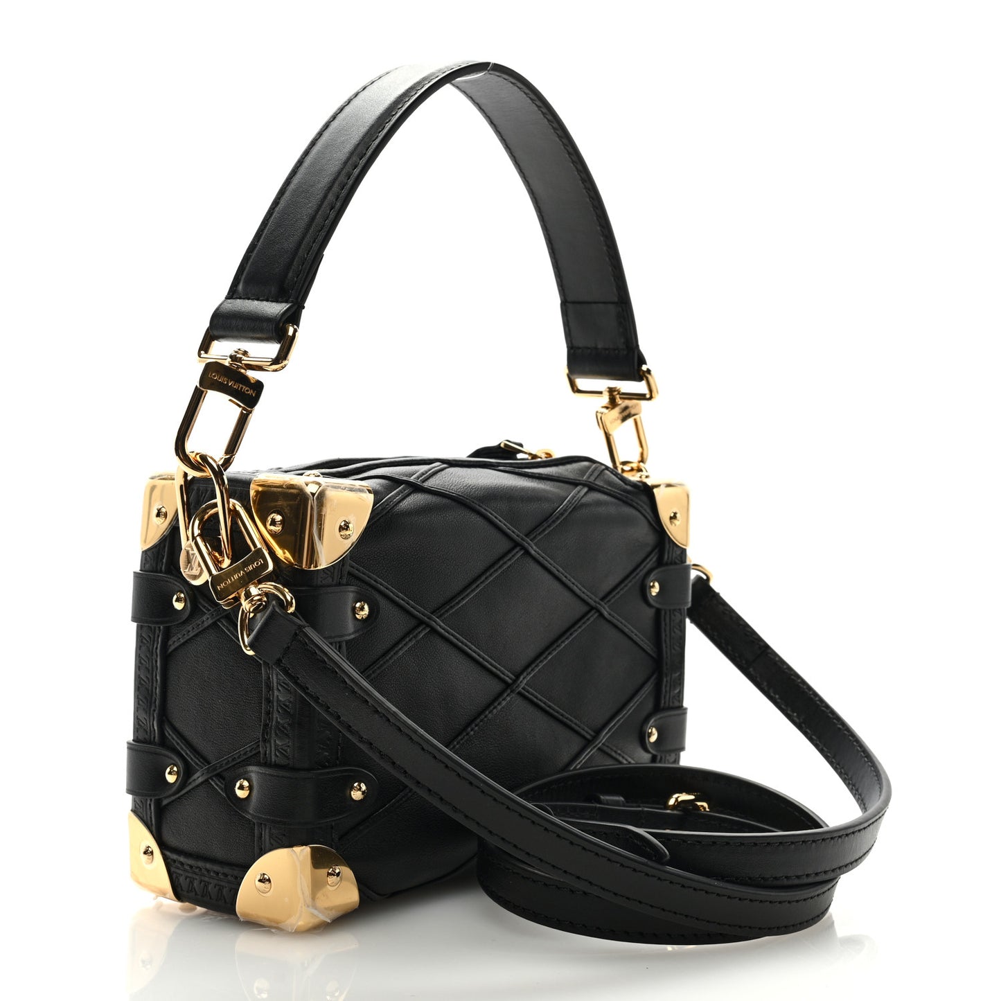 Lambskin Malletage Side Trunk PM Black