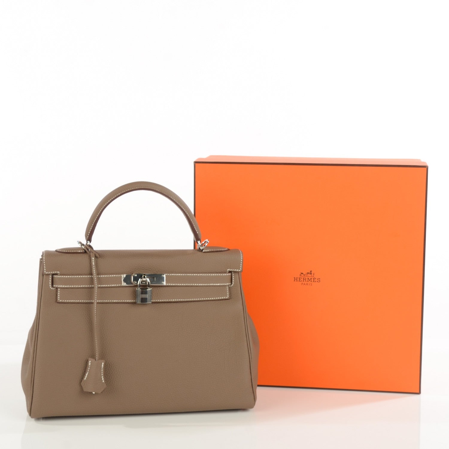 Hermes Togo Kelly Retourne 32 Etoupe 20 of 27
