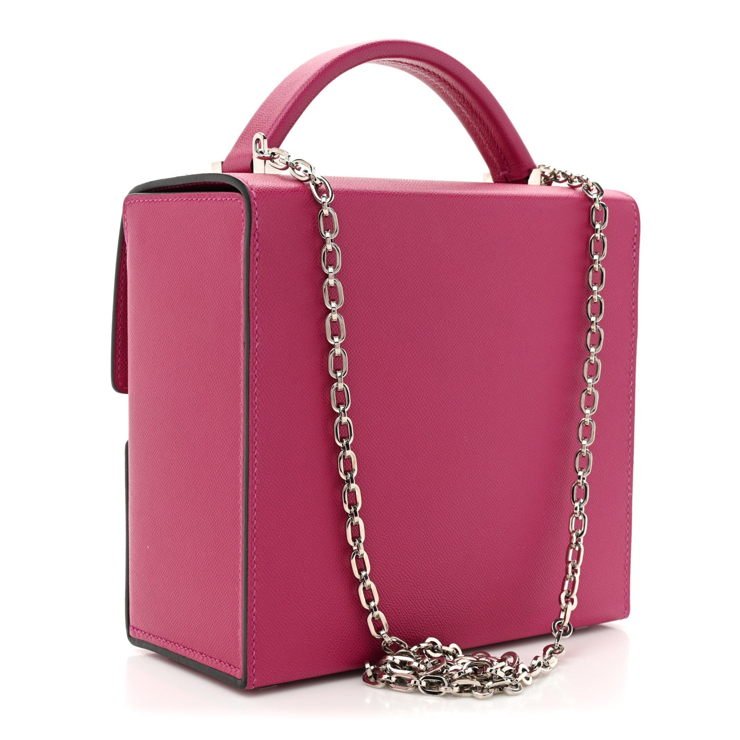 Hermes Madame Calfskin Cinhetic Boxy Top Handle Bag Rose Pourpre 3 of 11