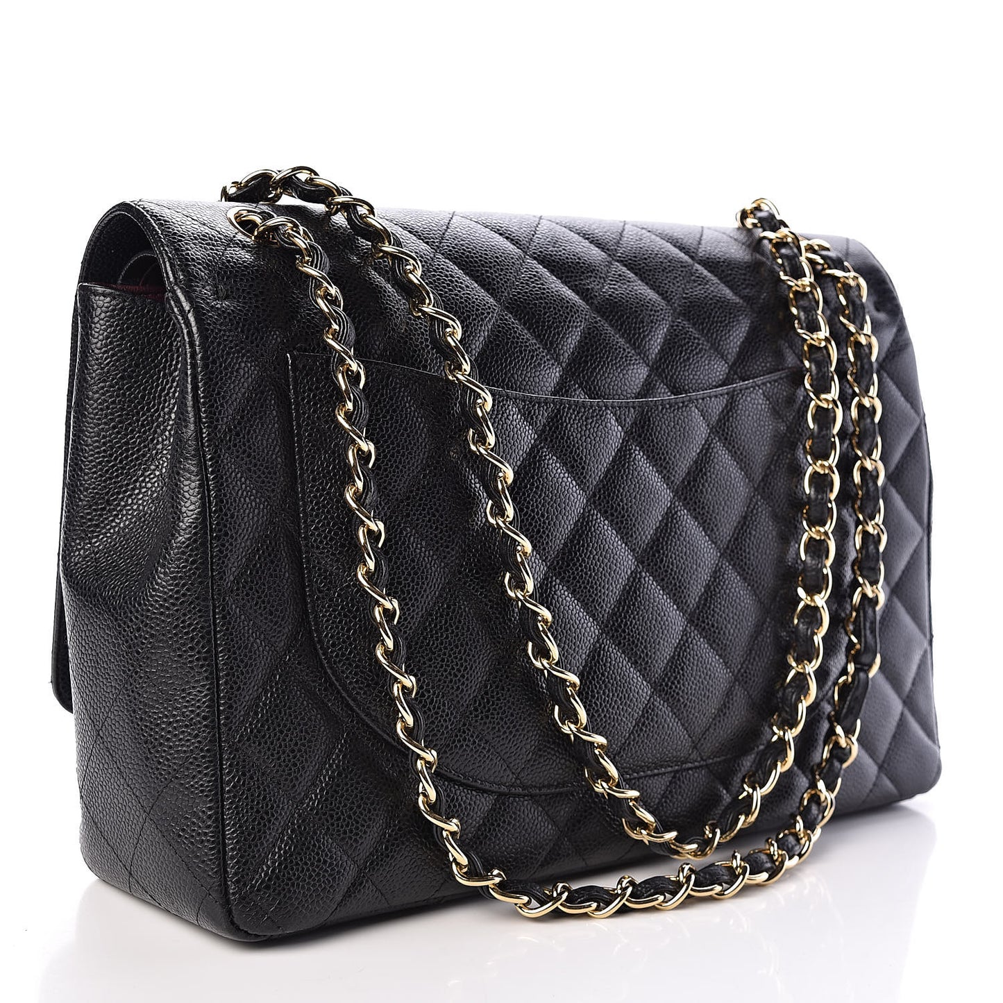 Caviar Quilted Maxi Double Flap Black