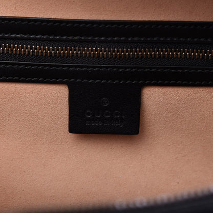 Gucci Calfskin Matelasse Sylvie Web Small GG Marmont Top Handle Shoulder Bag Black 8 of 11