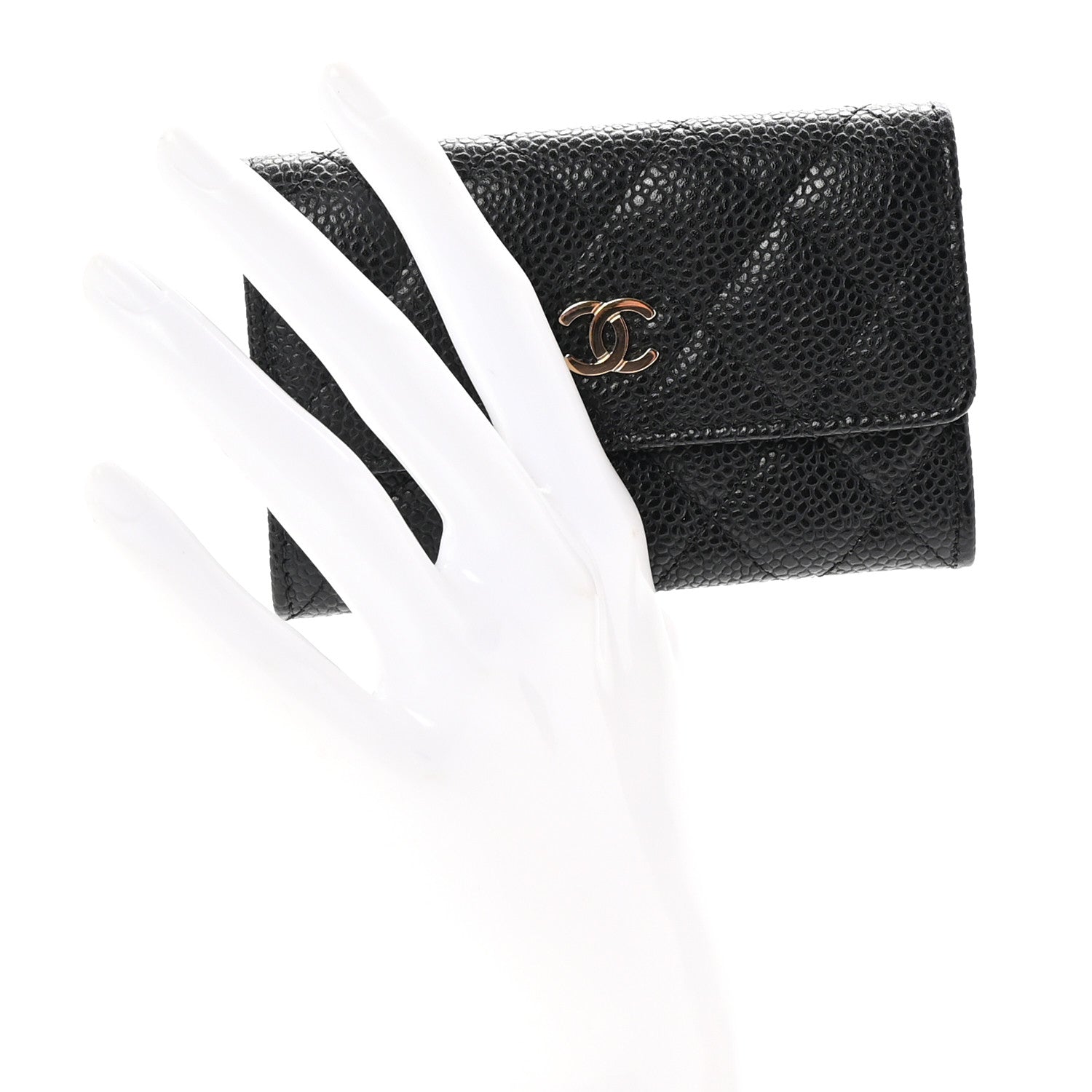 Chanel Caviar Quilted Flap Card Holder Black 2 of 9