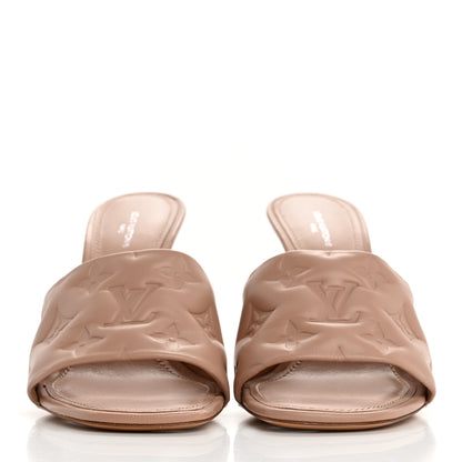 Louis Vuitton Lambskin Embossed Monogram Revival Mules 38 Beige 3 of 14