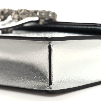 Gucci Metallic Calfskin Super Mini Dionysus Shoulder Bag Silver 10 of 11