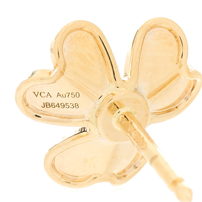 Van Cleef & Arpels 18K Yellow Gold Diamond Mini Frivole Earrings 4 of 4