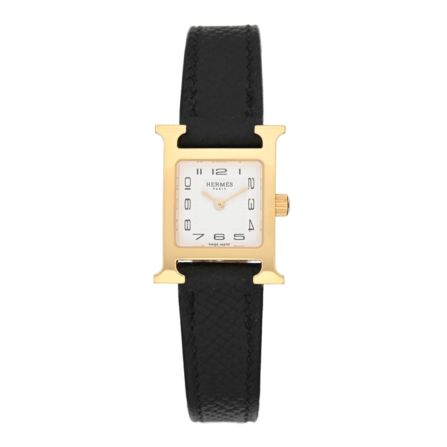 Stainless Steel Epsom 17.2mm Heure H Hour Quartz Watch Noir
