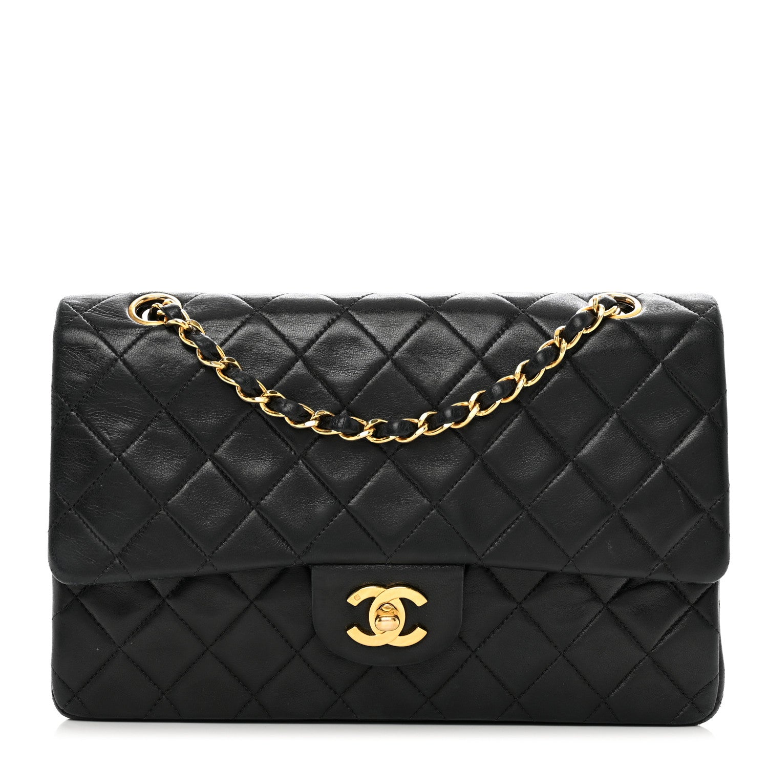 Chanel Lambskin Quilted Medium Double Flap Black 1 of 13