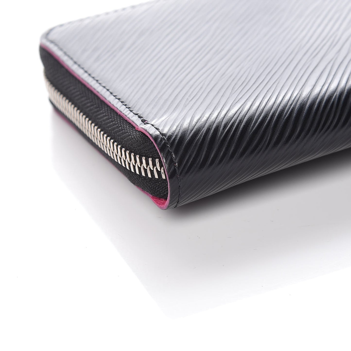Epi Zippy Wallet Black Hot Pink