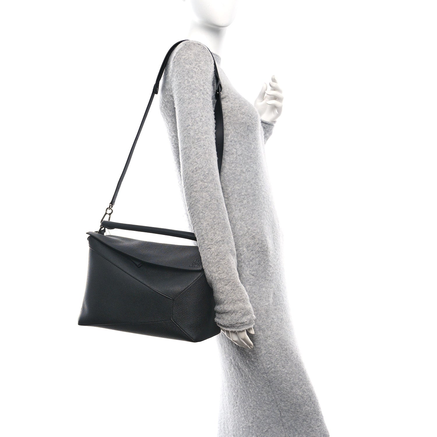 Loewe Grained Calfskin Large Puzzle Edge Bag Black 2 of 9