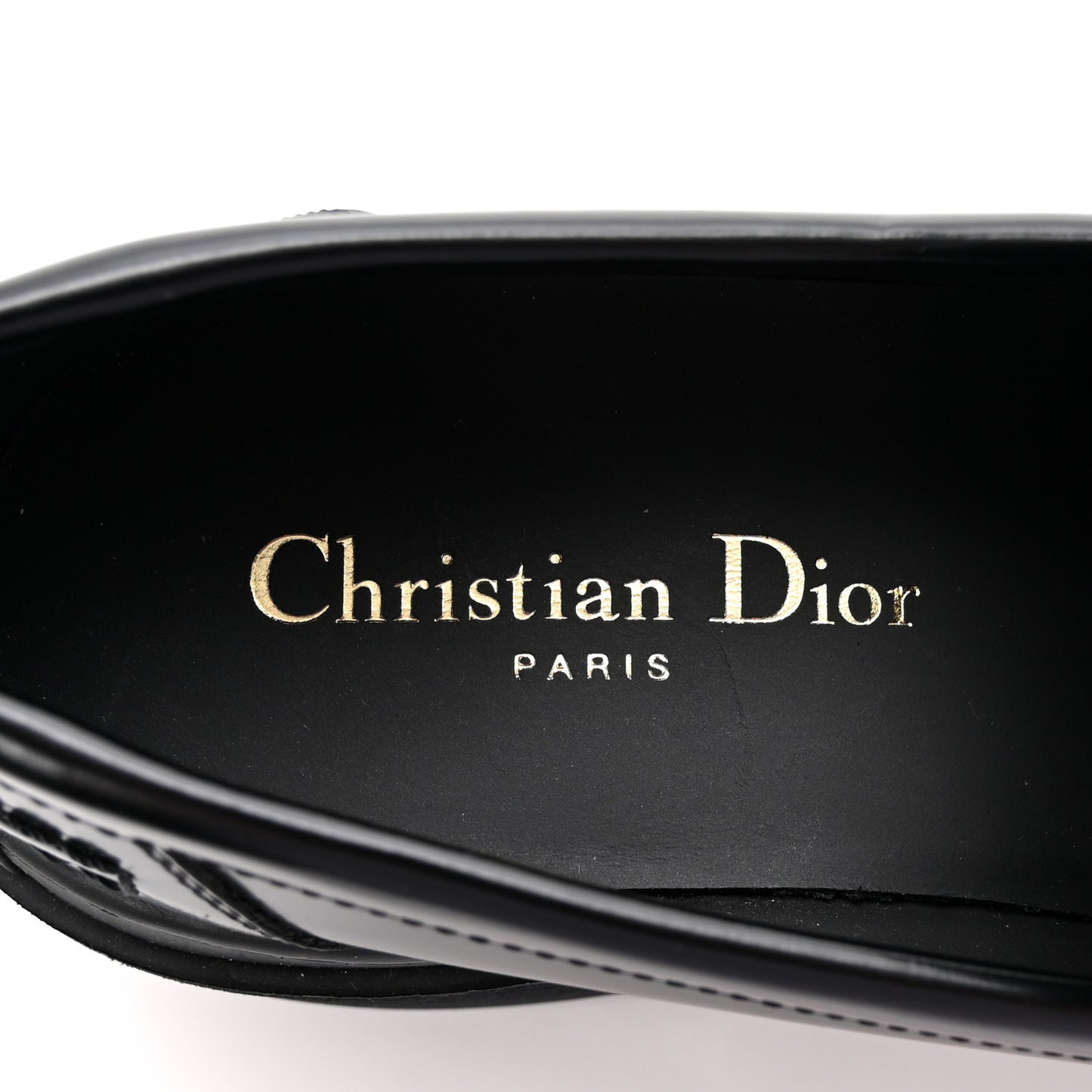 Brushed Calfskin Dior Code Lug Sole Platform 35mm Loafers 37.5 Black