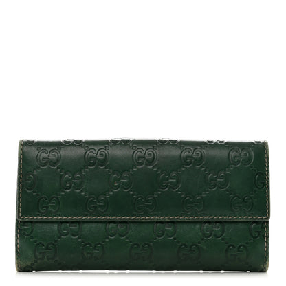 Gucci Guccissima Continental Flap Wallet Green 1 of 13