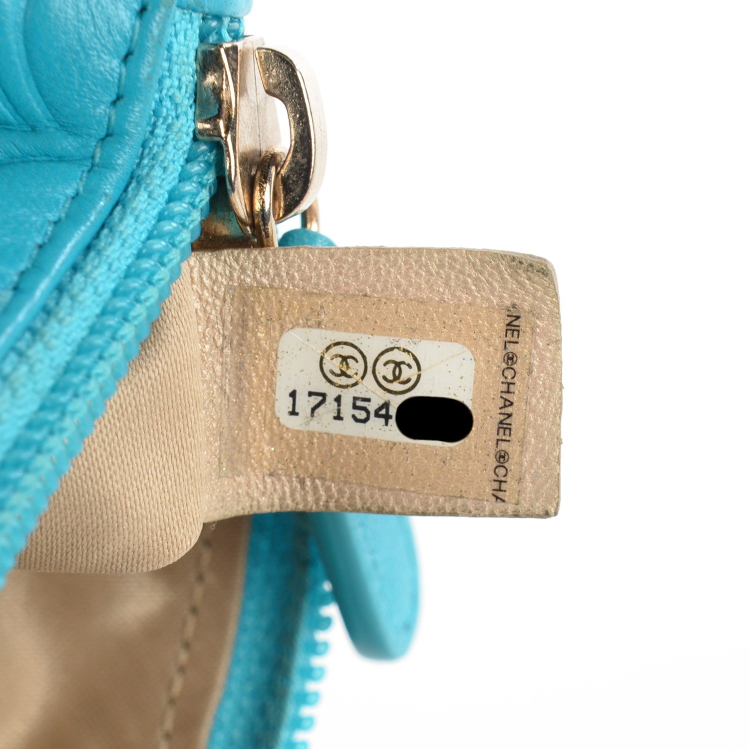Chanel Lambskin Camellia Embossed Key Holder Case Turquoise 7 of 9