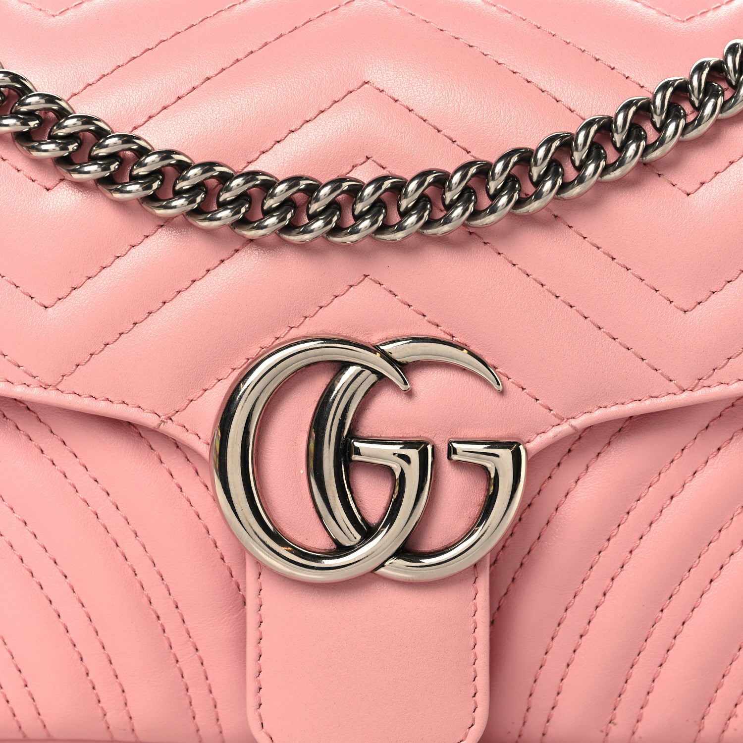 Gucci Calfskin Matelasse Small GG Marmont Shoulder Bag Wild Rose 8 of 11