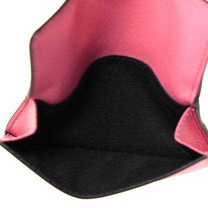 Fendi Nappa Matisse FF Diagonal Embossed Fold Over Card Holder Wallet Pink 5 of 7