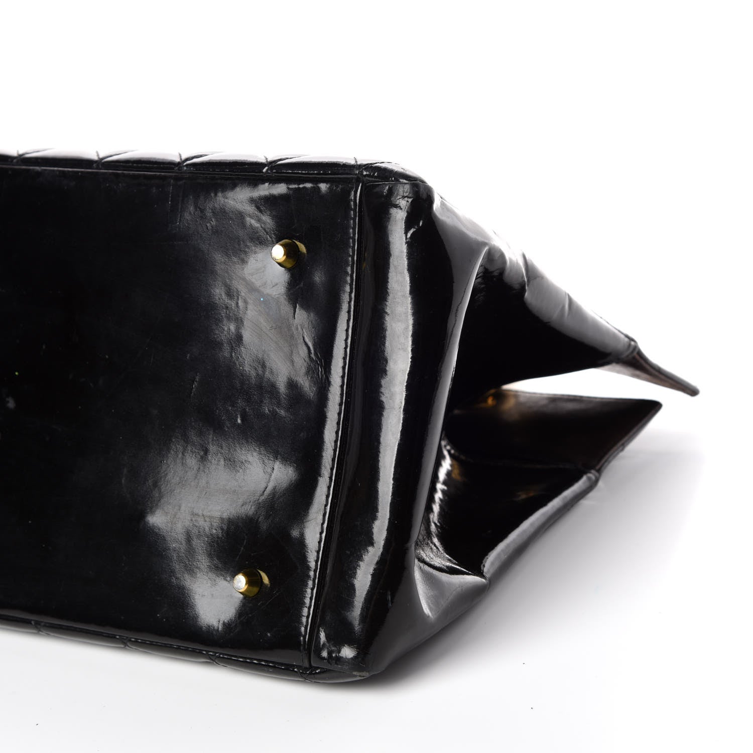 Chanel Patent Quilted Grand Shopping Tote GST Black 6 of 16