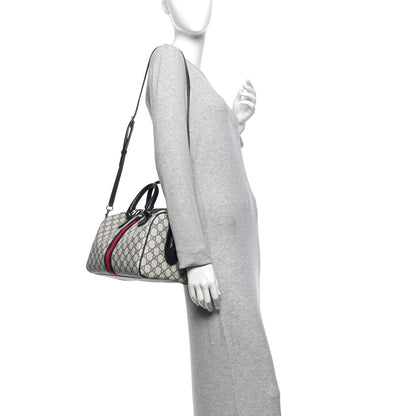 Gucci GG Supreme Monogram Web Medium Ophidia Top Handle Bag Beige Blue 2 of 12