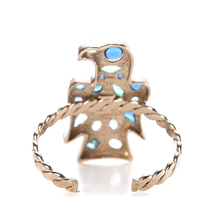 Chanel Crystal Bird Bracelet Blue Gold 2 of 3