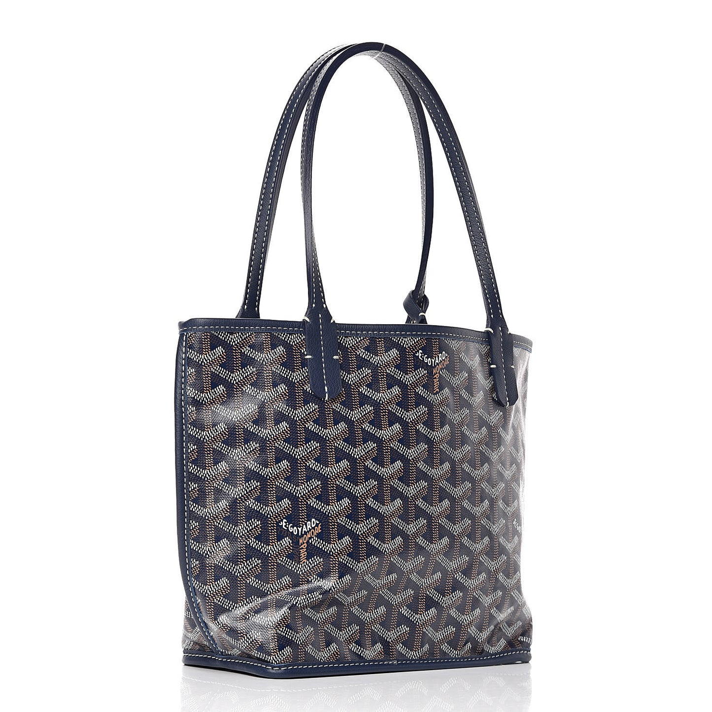 Goyardine Reversible Mini Anjou Navy