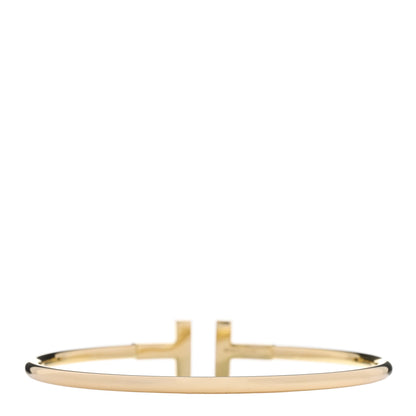 Tiffany 18K Yellow Gold Diamond T Wire Bracelet 2 of 3