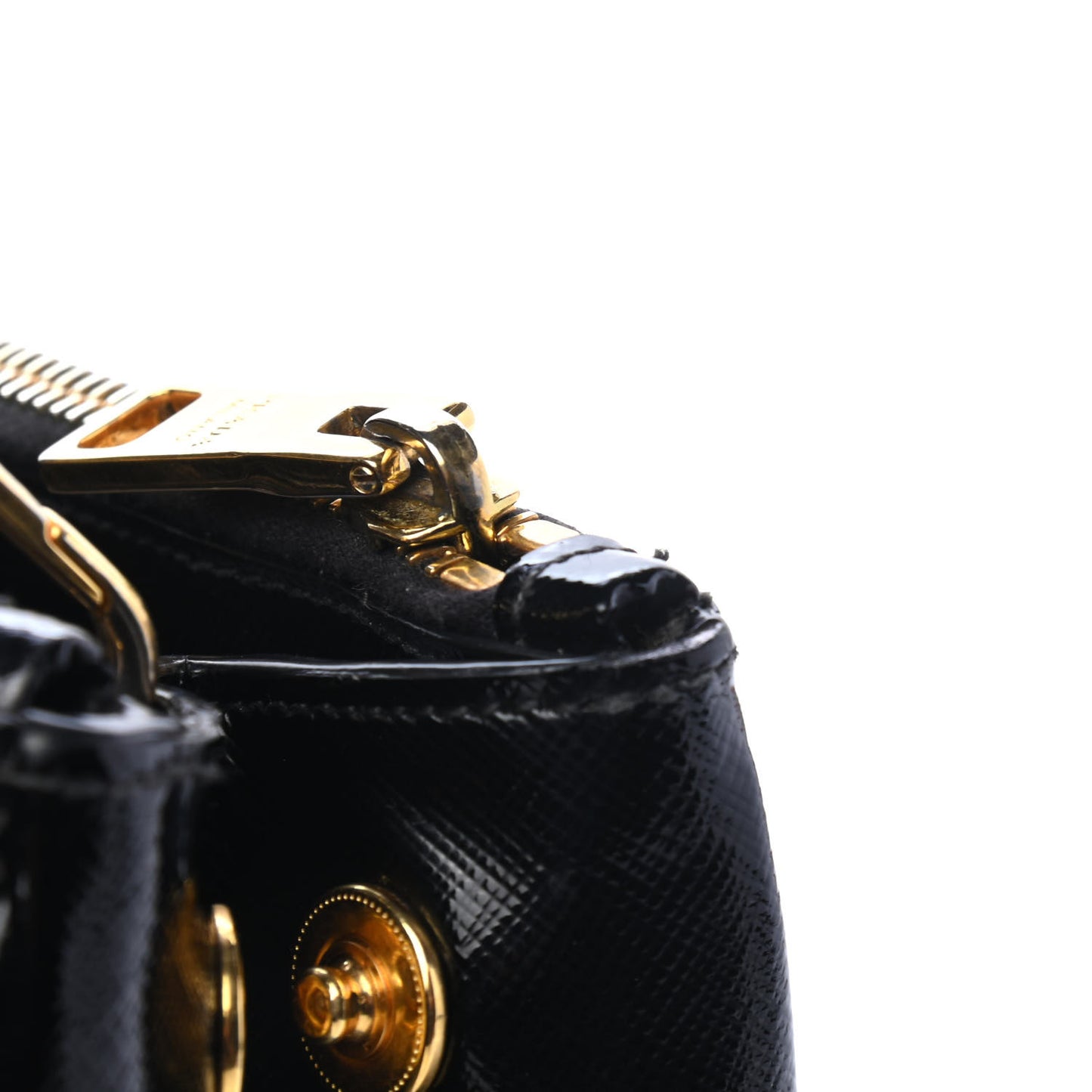 Saffiano Vernice Small Galleria Double Zip Tote Black