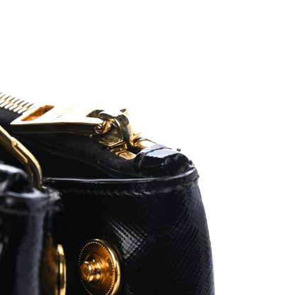 Prada Saffiano Vernice Small Galleria Double Zip Tote Black 5 of 5