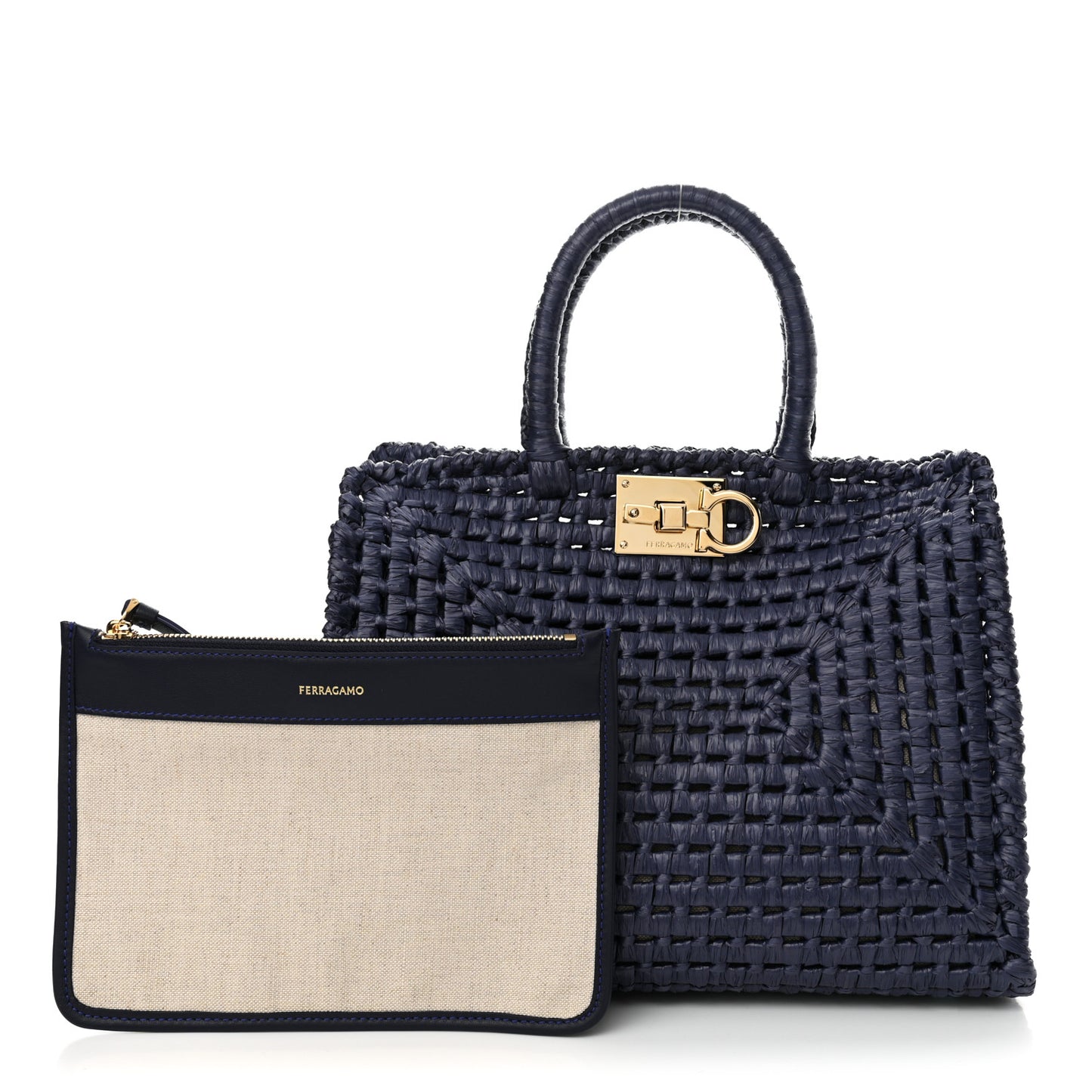 Raffia Medium The Studio Box Bag Midnight