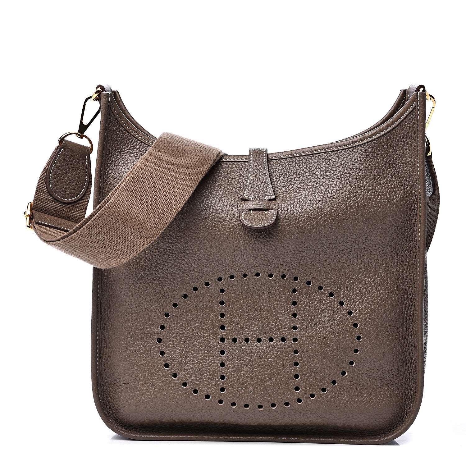 Hermes Taurillon Clemence Evelyne III PM Etoupe 1 of 10