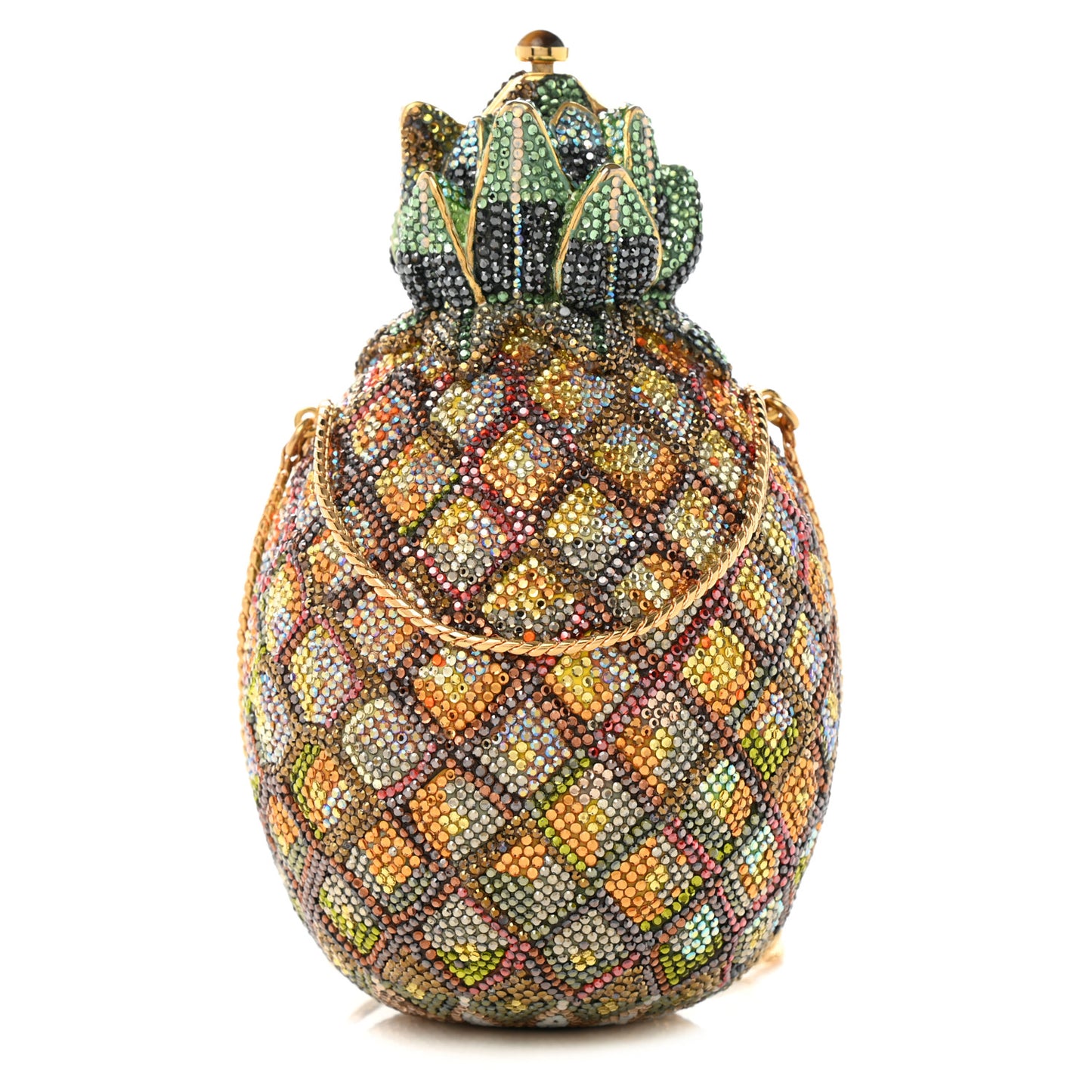 Crystal Pineapple Minaudiere Clutch Multicolor