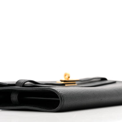 Hermes Chevre Mysore Kelly Wallet To Go Black 10 of 16