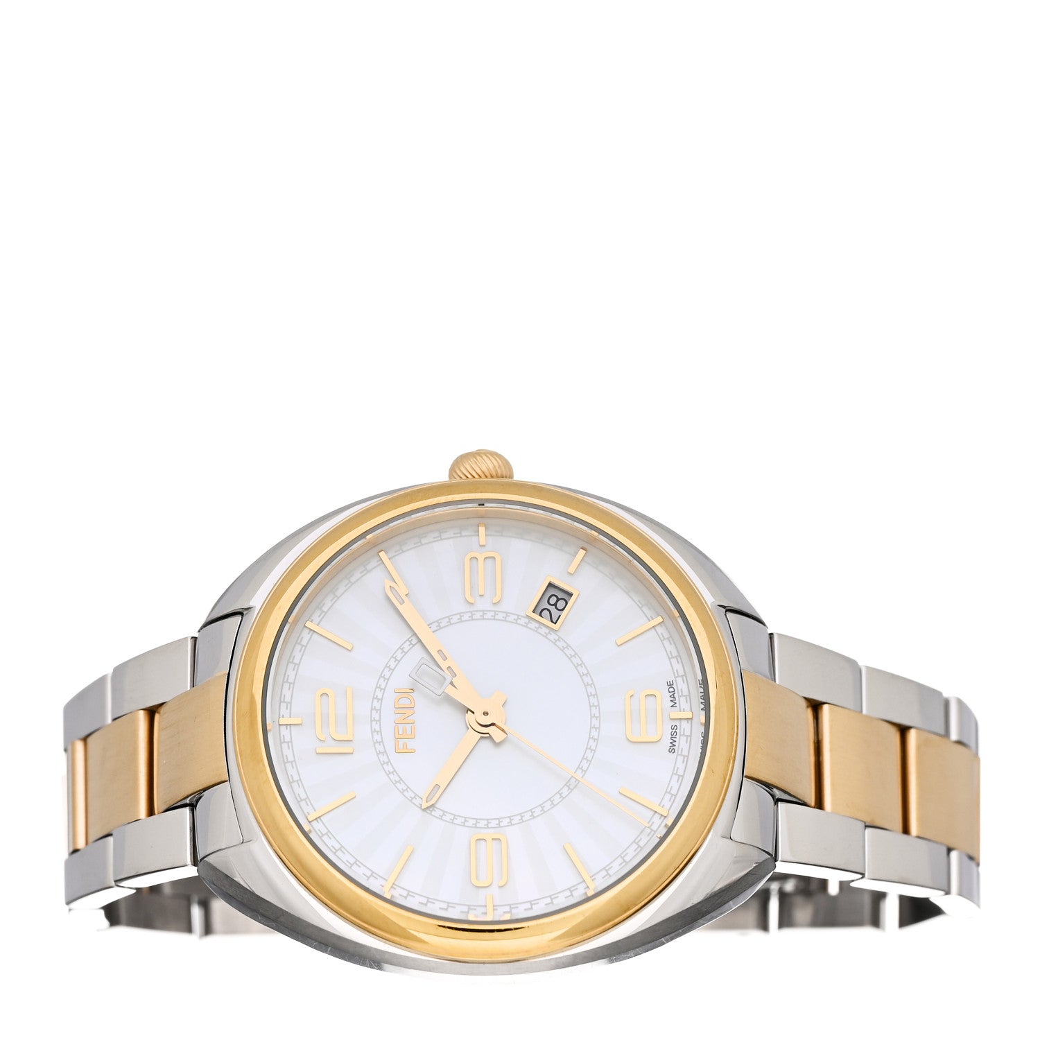 Fendi Stainless Steel Mother of Pearl 34mm Momento Two Tone Quartz Watch 2 of 5