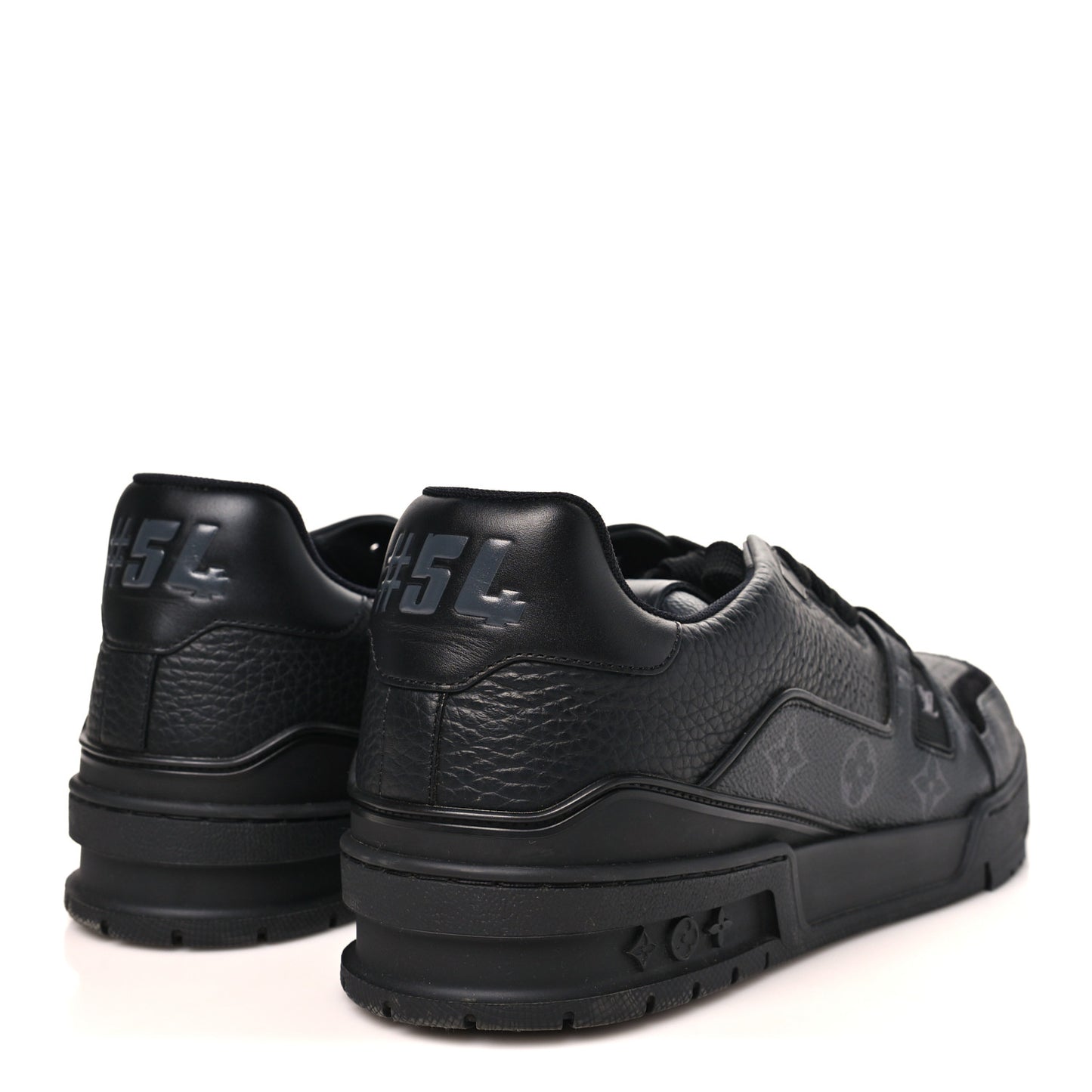 Calfskin Monogram Eclipse Mens LV Trainer Sneakers 10 Black